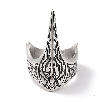 Viking 304 Stainless Steel Eagle Beak Finger Rings for Mens Womens RJEW-U005-07E-AS-1