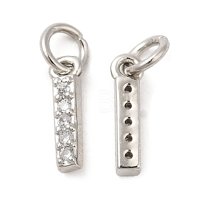 Brass Micro Pave Grade AAA Cubic Zirconia Charms ZIRC-P067-11P-I-NR-1