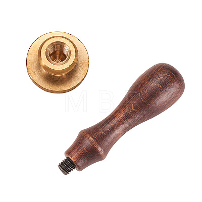   DIY Letter Scrapbook Brass Wax Seal Stamps and Wood Handle Sets AJEW-PH0010-L-1