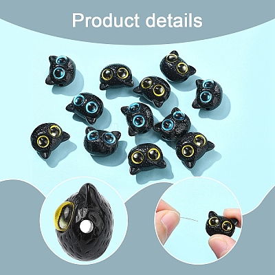 10Pcs 2 Colors Opaque Resin Beads RESI-YW0001-93-1