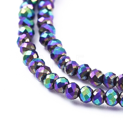 Electroplate Glass Beads Strands X-EGLA-F149-FP-06-1