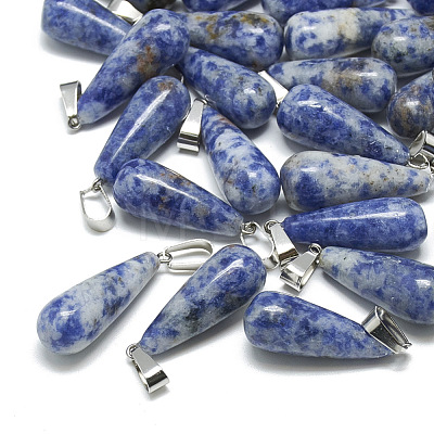 Natural Blue Spot Jasper Pendants X-G-T081-13-1