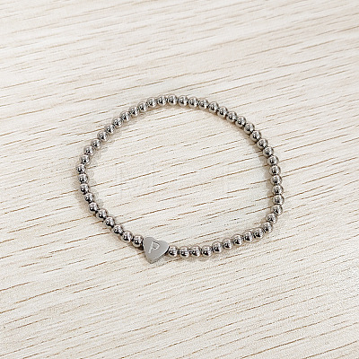 304 Stainless Steel Beads Stretch Bracelets for Women FS-WGC4F34-16-1