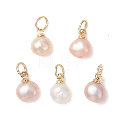 Natural Cultured Freshwater Pearl Two Sides Polished Charms PALLOY-JF04916-01-1