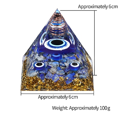 Evil Eye Orgonite Pyramid Resin Energy Generators PW-WG995EA-01-1