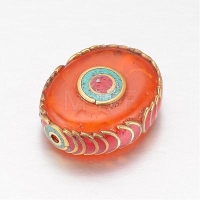 Tibetan Style Imitation Beeswax Beads KK-K155-04-1