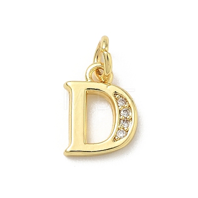 Brass Micro Pave Cubic Zirconia Charms KK-I382-03G-D-1