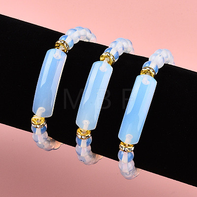 Synthetic Opalite Beads Stretch Bracelets BJEW-T022-04B-1