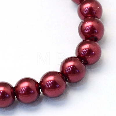 Baking Painted Pearlized Glass Pearl Round Bead Strands X-HY-Q003-6mm-39-1