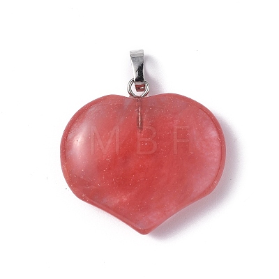 Cherry Quartz Glass Pendants G-G956-D10-1