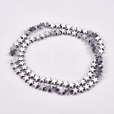Electroplate Non-magnetic Synthetic Hematite Beads Strands X-G-J173-6x6mm-02-1