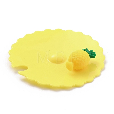 Pineapple Food Grade Silicone Cup Cover Lid AJEW-G031-04-1