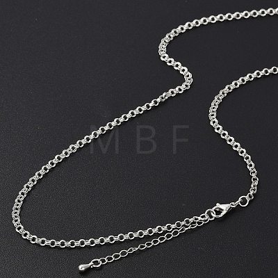 Brass Double Link Chains Necklaces for Women NJEW-D302-37P-1