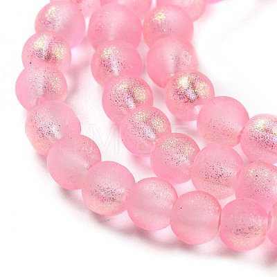 Spray Painted Glass Round Bead Strands DGLA-Q015-4mm-26-1