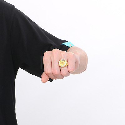Hip-hop Style 304 Stainless Steel Finger Rings for Men FS-WG74A00-17-1