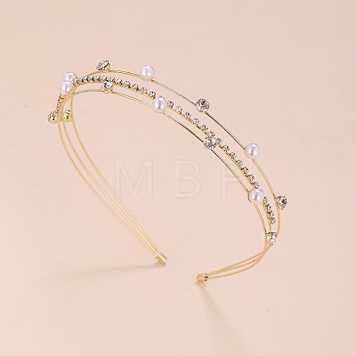 Plastic Imitation Pearl Beads Hair Bands PW-WGA8AD8-03-1