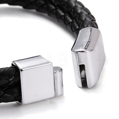 Retro Leather Braided Cord Bracelet for Men BJEW-A039-01B-1