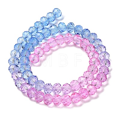 Transparent Painted Glass Beads Strands DGLA-A034-T8mm-A08-1