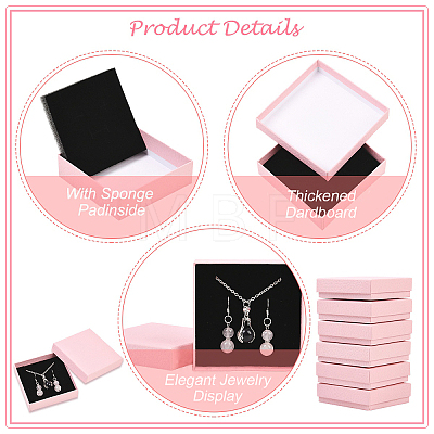 6Pcs Square Cardboard Necklace Box CBOX-YW0001-05C-1