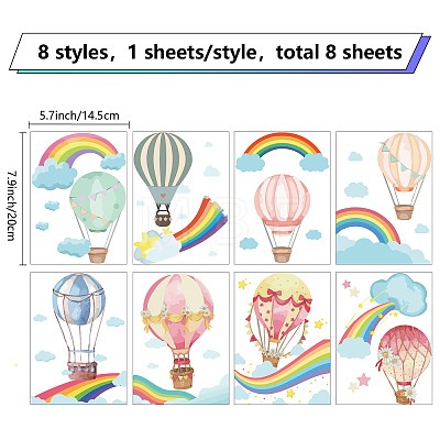 8 Sheets 8 Styles PVC Waterproof Wall Stickers DIY-WH0345-105-1