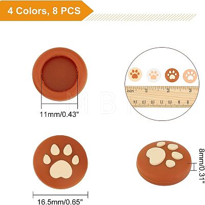 SUPERFINDINGS 2 Sets 2 Styles Silicone Replacement Cat Paw Thumb Grip Caps AJEW-FH0001-43-1