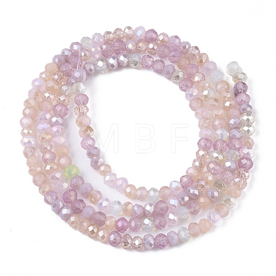 Electroplate Glass Beads Strands X-EGLA-S192-001A-B02-1