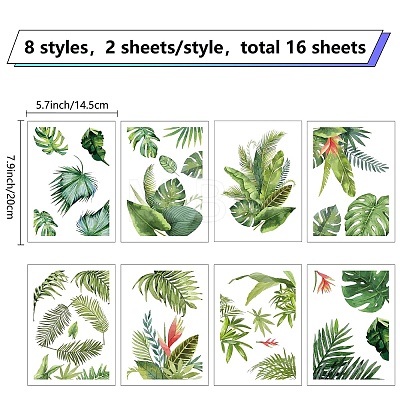 16 Sheets 8 Styles PVC Waterproof Wall Stickers DIY-WH0345-158-1