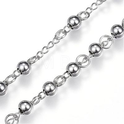 304 Stainless Steel Rosary Bead Necklaces NJEW-D285-42P-1