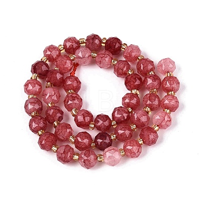 Ombre Effect Dyed Transparent Crackle Glass Beads Strands GLAA-Q111-8MM-05-1