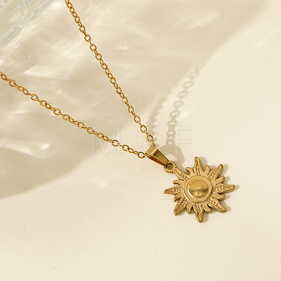 Vintage 306 Stainless Steel Sun Pendant Necklaces for Women IP0295-1