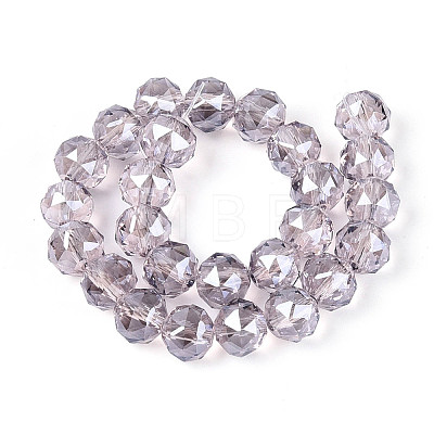 Electroplate Transparent Glass Round Beads Strands EGLA-T029-8mm-12T-10-1