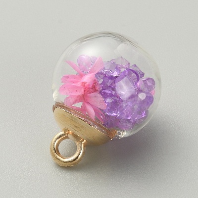 Transparent Glass Globe Pendants GLAA-TAC0005-002C-1