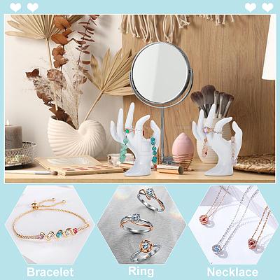 2Pcs Plastic Mannequin Hand Jewelry Display Holder Stands RDIS-UN0001-02C-1