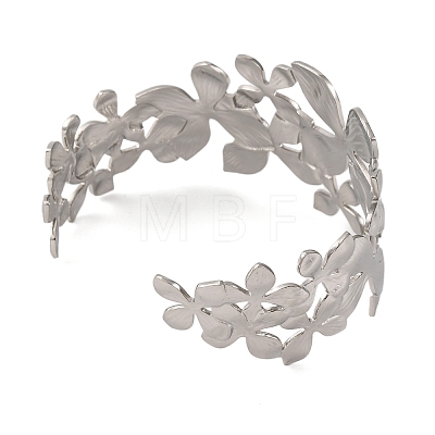 304 Stainless Steel Cuff Bangles for Women BJEW-D048-03P-1