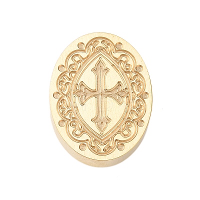 Golden Tone Wax Seal Brass Stamp Heads AJEW-U008-01G-10-1