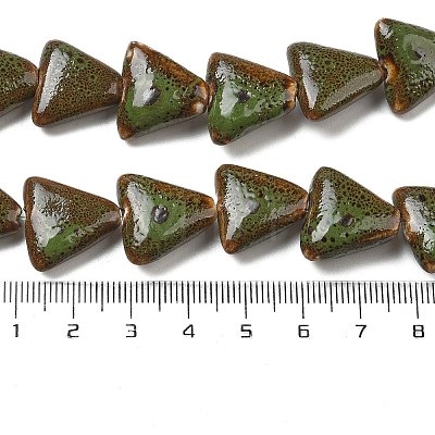 Glazed Porcelain Triangle Beads Strands PORC-B002-01-1
