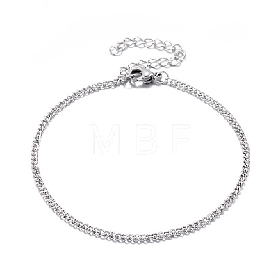 Tarnish Resistant 304 Stainless Steel Curb Chain Bracelets LS-STAS-G116-01P-1