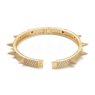 Brass Micro Pave Clear Cubic Zirconia Bangles BJEW-A116-02-1