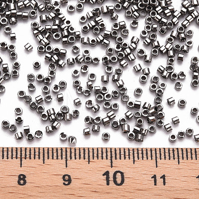 Plated Glass Cylinder Beads SEED-S047-E-008-1