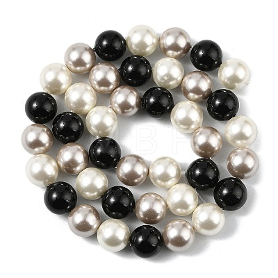 Round Shell Pearl Beads Strands BSHE-XCP0001-15-1