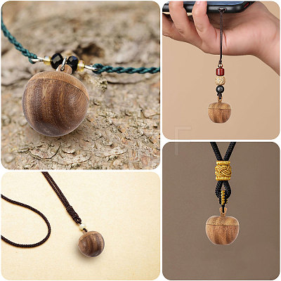 Rosewood Apple Box Jewelry Pendants WOOD-WH0027-64A-1