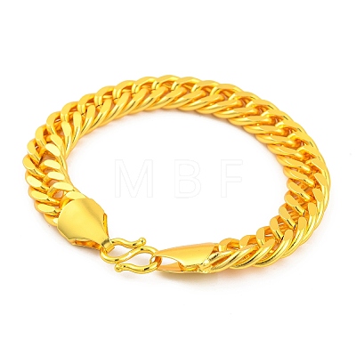 Brass Cuban Link Chain Bracelets BJEW-G710-01G-1