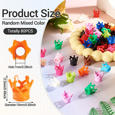 80Pcs Spray Painted Acrylic Beads OACR-TA0001-76-1