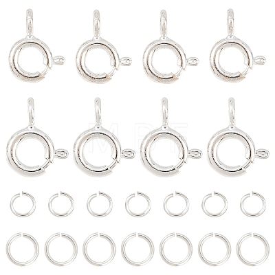 20Pcs 2 Styles Brass Spring Ring Clasps KK-YW0004-53-1
