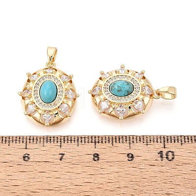 Dyed Synthetic Turquoise Pendants KK-N287-20G-1