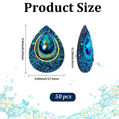 50Pcs Resin Cabochons CRES-GF0001-07A-1