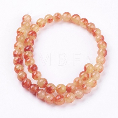 Two Tone Natural Jade Bead Strands G-R165-8mm-02-1