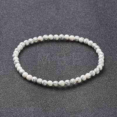 Synthetic Howlite Beaded Stretch Bracelets BJEW-D446-A-10-1