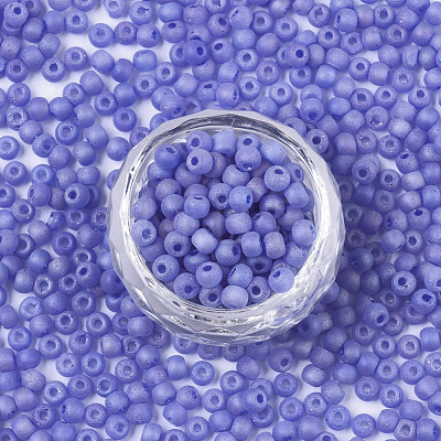 Frosted Colours Glass Beads SEED-S040-02A-01-1