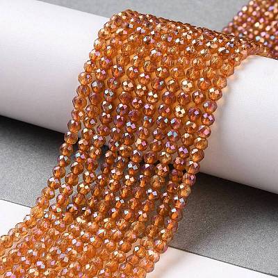 Electroplate Transparent Glass Beads Strands X1-GLAA-H021-01B-FR02-1